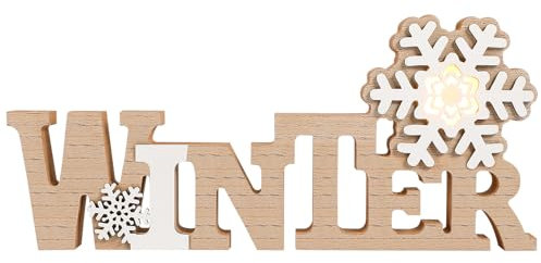BESPORTBLE Winter Schriftzug - Xmas Schriftzug Merry Christmas Deko Weihnachten Führte Holzschild Winter Brief Lichter Zeichen Leuchten Alphabet Buchstaben Batteriebetriebene Weihnachtslampe