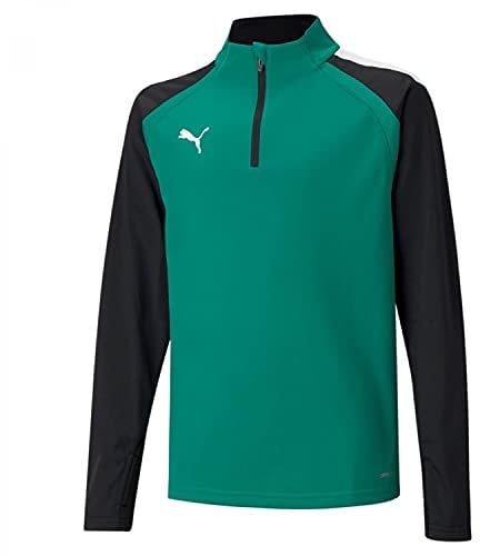 PUMA Unisex Kinder Teamliga 14 Zip Top Jr Sweater, Pepper Green-puma Black, 128 EU