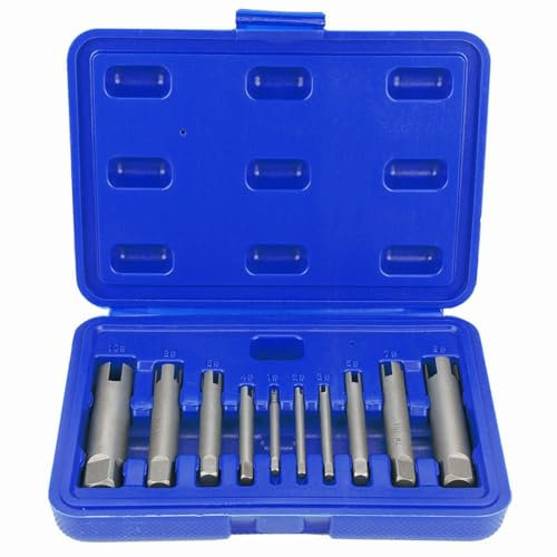 Extracteur de tarauds, Extracteur Taraud Cassée, Extracteur de Boulon, Extracteur de Robinet Cassé en Acier à Grande Vitesse, pour des tarauds à vis cassés rapides et faciles à retirer(10Pcs)