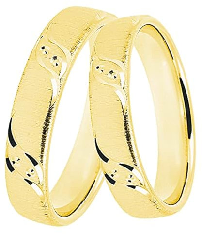 DOOSTI Damen Herren Ring Set für Paare 925 Sterling Silber Rosegold vergoldet Partner Geschenk für Hochzeit als Ehering Partnerring Trauring Verlobungsring inkl. Gravur mit Namen (Damenring, 62)