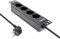InLine® 10 Steckdosenleiste, 4-Fach Schutzkontakt, ohne Schalter, 2m, schwarz