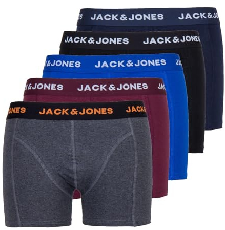 JACK & JONES Herren JACBLACK Friday Trunks 5 Pack Box LN 12167028, Black/Navy Blazer/Port Royale/Dgm/Surf The Web, XL