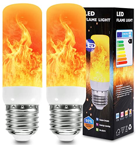 Rosnek LED Flame Light Bulb, Flame Effect Lamp 5W E27 Fire Flickering Light Bulb with 3 Lighting Modes, Party Bulb Lights for Indoor Outdoor Dancing Garden Decorative Lighting (Pack of 2)