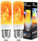 Rosnek LED Flame Light Bulb, Flame Effect Lamp 5W E27 Fire Flickering Light Bulb with 3 Lighting Modes, Party Bulb Lights for Indoor Outdoor Dancing Garden Decorative Lighting (Pack of 2)