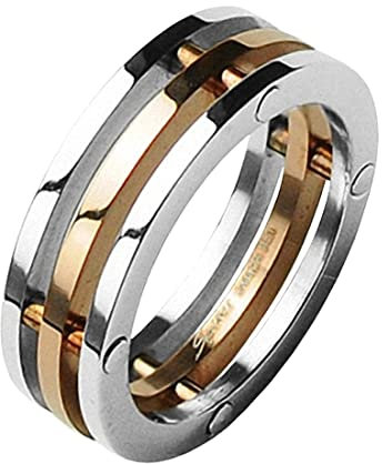 Taffstyle Schmuck Ring 3 teilig Herren & Damen Partnerring Freundschaftsring Silber Bronze Größe 55 (17.5)