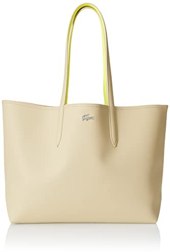 Lacoste Women's Anna Large Reversible Tote Bag, Soft Sage Yellow Elec, One Size