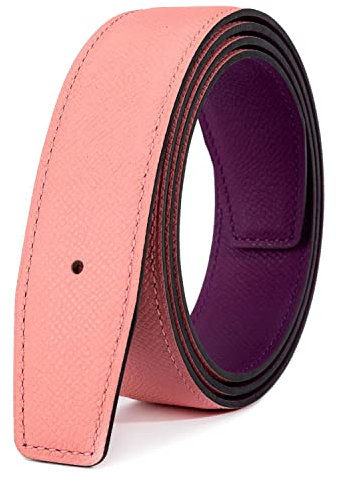 titiroa Ceinture de remplacement cuir de vache cuir véritable femmes/hommes ceinture double face Largeur 32MM Longue 95CM Rose/Violet