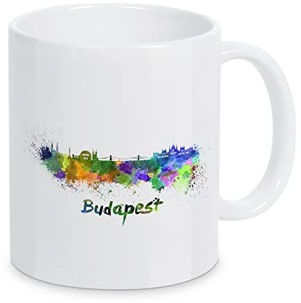 artboxONE Tasse Skyline von Budapest in Aquarell-b von Paul Rommer - Kaffeetasse Städte