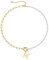TINGN Gold Perlen Kette mit Buchstaben, Büroklammer Gliederkette Halskette Choker Kette Halskette Perle Ketten Initialen Halskette Damen Schmuck Buchstaben M Kette Geschenke für Frauen Mädchen