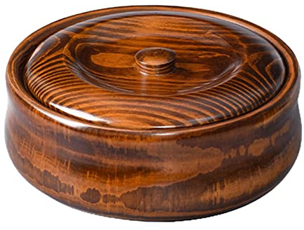 predolo Holzschale mit Deckel für Müslibehälter Massivholz Holz Salatschüssel Servierschüssel, 23 cm x 7,5 cm