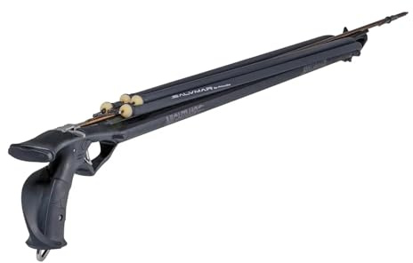 SALVIMAR Hero Nightmare Speargun for Spearfishing - Underwater Hunting Speargun with Asymmetrical Elliptical Aluminum Barrel, Double 16 mm Elastics, Heavy Metal 350 Release, 95