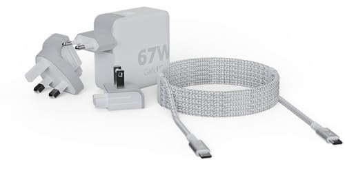 Xtorm 67W GaN-Ultra USB-C Ladegerät mit GaN-Technologie, 2-Port USB-C PD, inklusive 20W USB-C PD Kabel und Reisesteckern - Weiß