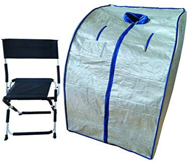 Turmalin-Sauna, Tragbare Infrarot-Sauna, Mit Fernbedienung, Infrarot-Strahlung, Silber, Tragbar