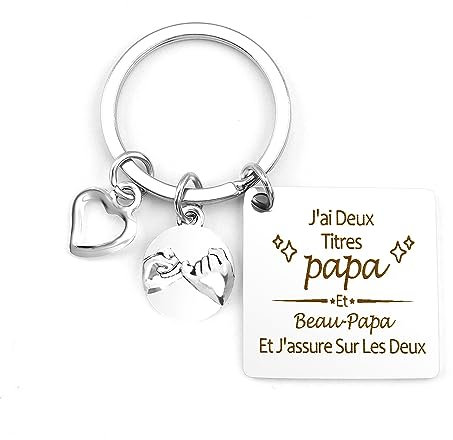 QONCV Cadeau Beau Pere Porte Clef, Cadeau Fête des Pères Saint Valentin Anniversaire Papa Idées Homme,Cadeaux Merci Papa Noel Noël Cadeaux Remerciement Fête des Peres Saint Valentin