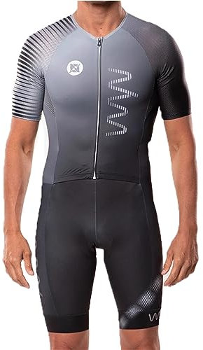Triathlon Anzug Herren 9D Gepolstert, atmungsaktiv,Herren Radsportanzug gepolstert einteilig,Body für Fahrradtraining,Rennrad Top, Radfahrer Kleidung (TYP-2,L)