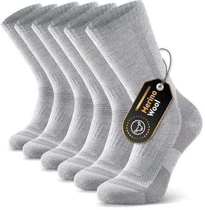 PULIOU Socks for Men Women, Lightweight Merino Wool Hiking Socks Moisture Wicking Breathable Cushion Socks for Walking Running Outdoor, Multipack,3 pairs