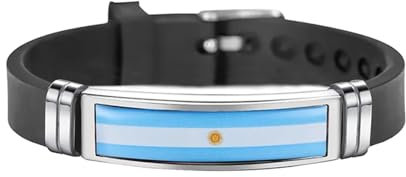 Pulsera Punk Con Bandera De Argentina – Pulsera Con Bandera Nacional De Moda, Brazalete Con Banderas, Pulseras Deportivas De Silicona Ajustables, Pulsera Para Hombres, Joyería, Niños, Regalos De P