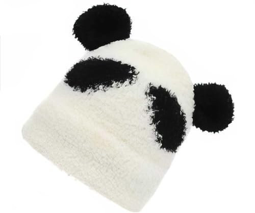 FASHION YOU WANT Damen Mütze Katzenohren Mütze Katze Bommelmütze Wintermütze mit Katzenohren Strickmütze Beanie Mütze Winterhüte Frauen Mädchen (Viskose, weiß)