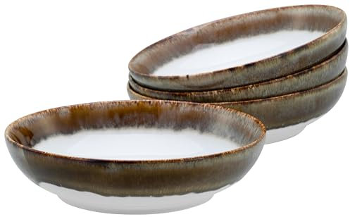 CreaTable, 21691, Serie Cascade, 4-teiliges Geschirrset, Poke Bowl Set aus Steinzeug, spülmaschinen- und mikrowellengeeignet, Qualitätsproduktion