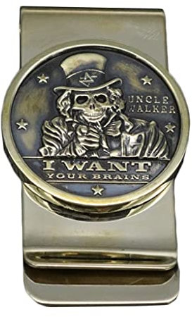 GNBOW Totenkopf-Geldklammer, Messing-Geldklammer for Männer, Geschenk-Geldklammer, Geldkartenhalter for Sohn, Ehemann, Opa