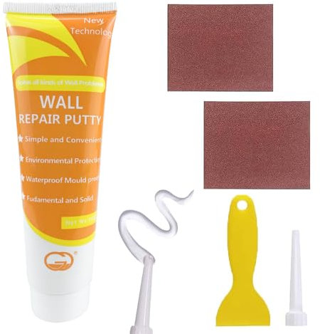 Crème de réparation murale - 250 g - Mastic prêt à l'emploi - Blanc - Grande capacité - Avec racloir - Remplissage de trous muraux - Rapide pour la réparation des fissures