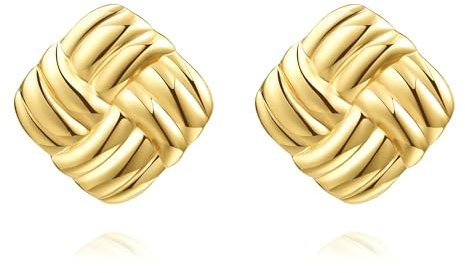 Grandi Orecchini Oro Donna, a Bottone in Acciaio Inossidabile Ipoallergenico, Farfalline, Gioielli, Idee Regalo Compleanno