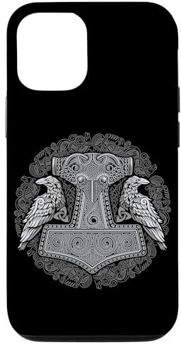 Hülle für iPhone 12/12 Pro Thors Hammer Mjölnir Viking Ravens Huginn und Muninn