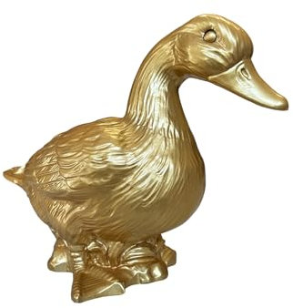 Sparfroh Gartenfigur goldene Gans, Märchen Gans sitzend