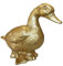 Sparfroh Gartenfigur goldene Gans, Märchen Gans sitzend