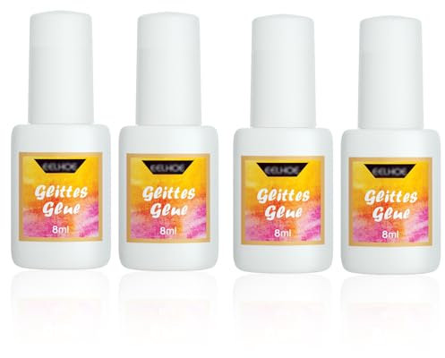 4 Pezzi Colla per Tatuaggi Glitterata, Colla per Il Corpo e Colla per la Tatuaggi, Colla Adesiva per il Corpo, Colla per la Pelle per Tatuaggi, Body Glues, 8 ml Face Glue for Glitter Tattoo