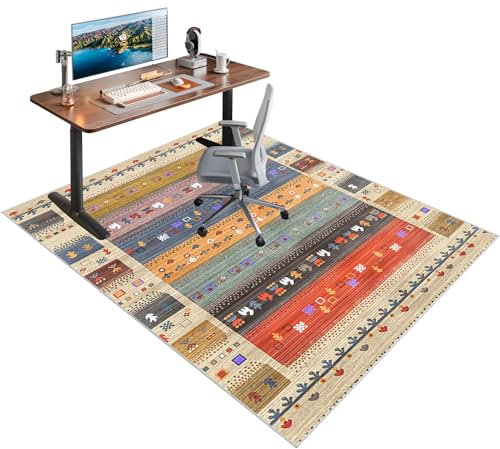 Heavy Duty Office Chair Mats for Carpeted and Hardwood Floor Carpet Protectors Chair Mat for Home and Office Rectangular Desk Chair Floor Protectors Mat Rug for Gaming Rolling Chair 70 x 100 cm
