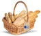Creative Home Weidentablett Korbtablett mit Henkel | Boden aus unbehandeltem Sperrholz | 40x32 cm (+/- 2 cm) | Tablett mit Tragegriff für Brot, Obst | Serviertablett Weidenkorb zum Tragen Aufbewahren
