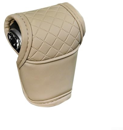Auto Automatische Schaltabdeckung PU Leder Material Auto Schaltsack Schaltknauf Kit (Beige)