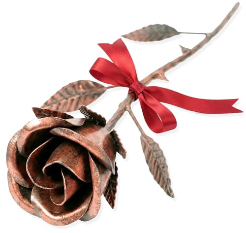VGYGLS Metal Rose,7 Year Copper for Her/Him/Couples - Romantic Decor for 6th,7th,8th,11th,19th,20th, 22nd Years | for Wife,Girlfriend,Mom | Birthday, Wedding Gifts for Flower Lovers