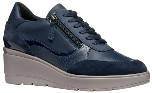 Geox Damen D Ilde Sneaker, Blau, 37 EU