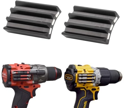 Tool Army Magnetic Bit Holder for Drill and Impact Drivers - with 3M Adhesive - Fits most Drills: Milwaukee, Dewalt, Ryobi, Klein, Bosch (2 pack)