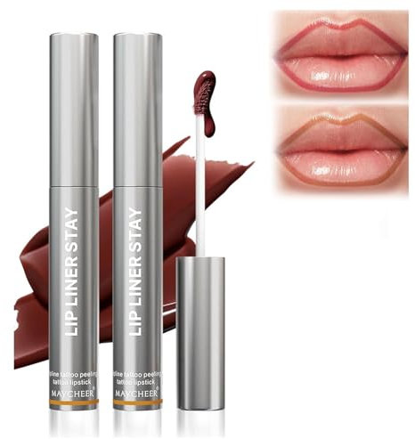 Veldoro Peelix - Tinte de labios, delineador de labios Peelix Peel Off, delineador de labios Peelix, tinte de labios despegable, tinte de labios de larga duración para mujeres (01+02, 2.5 ml)