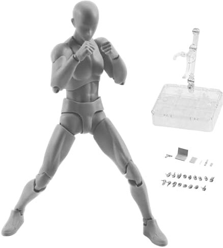 Künstler Manikin Actionfigur Zeichnungsmodell | Mini-Actionfigur bewegliche Gesten PVC Leichtes Modell Ständer Body-Chan Set mit Sockelunterstützung für das Skizzieren, Malerei, Zeichnen von Männern