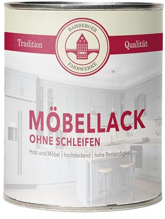 Bamberger Farbwerke Möbellack ohne Schleifen matt (Kreidefarbe für Holz & Metall) (Altweiß matt, 750ml)