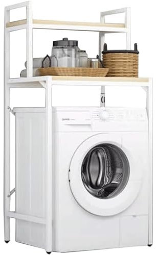 Estante de almacenamiento de baño para lavadora, con tapa abatible, ahorra espacio y es duradero