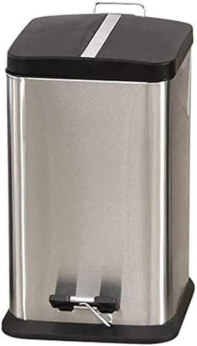 LoiYtrd Papelera de Acero Inoxidable, Papelera for el hogar, Cocina, baño, Papelera Cuadrada for Sala de Estar, Estudio(30l)