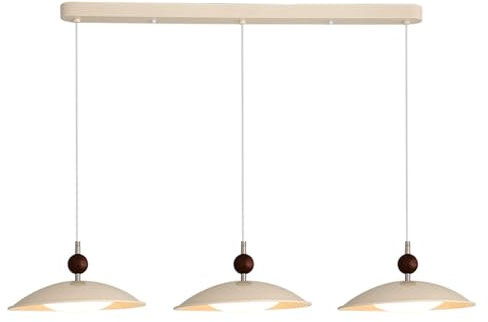 Mjsdjof White Flying Saucer Pendant Light, 3-head Metal Hanging Lamp with Acrylic Shade, Dining Room Lighting Suspension Lamps - 54W - 3 Color Modes, Japanese Style Ceiling Lights