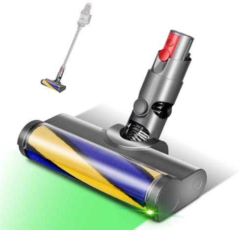shepanyi cabezal del cepillo Compatibilidad para Dyson V12 Detect Slim, Recambios para Aspiradoras con Luz LED Verde, Accesorios para la Limpieza Profunda de Suelos Duros, Alfombras y Baldosas