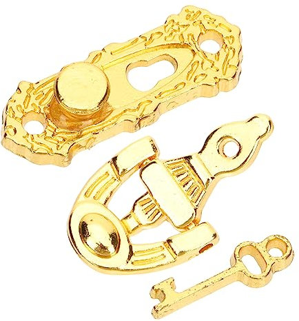 KOMBIUDA Mini House Decorative Accessories Tiny Dollhouse Door Lock Key Door Knocker Letter Box Premium Metal Miniature for Realistic Tiny House Creations