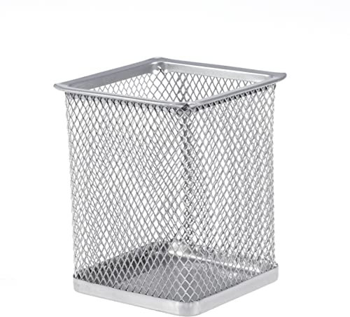 BESPORTBLE Metal Pencil Container Silver Mesh Pen Holder Large Pots Lightweight for Office Home