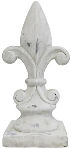 Small-Preis Gartenstatue Lilie aus Zement - Gartendeko wetterfest in Creme - Gartendekoration für Garten & Terrasse - Größe 14,5x11,5x34 cm - Hochwertige Gartenfigur