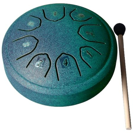 Hamwesh Stahlzunge Drum, 8 Notizen 4,5 Zoll, mit Musikbuch Drum Mallets, C -Schlüssel für Erwachsene Musik -Meditationskonzert Yoga (GREEN)