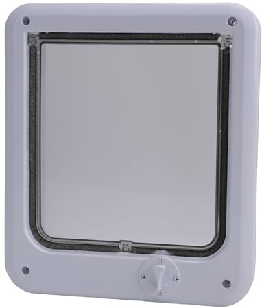 Asixxsix Porta per Gatti per Porte Interne Ed Esterne, Porta per Animali Domestici con Gattaiola con Chiusura a 4 Vie, Porta per Zanzariera in Plastica per Finestre per Animali