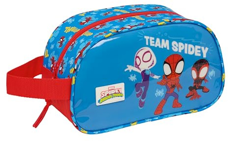 Spidey Kulturbeutel für Kinder, mittelgroß, mit Griff, Kulturbeutel für Kinder, anpassbar an den Wagen, einfache Reinigung, bequem und vielseitig, Qualität und Widerstandsfähigkeit, 26 x 12 x 15 cm