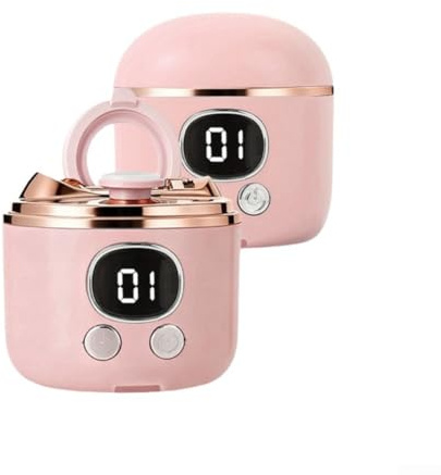Wiederaufladbarer elektrischer Nagelknipser mit Lupe und LED-Licht, 45 dB leiser Motor, ergonomisches ABS-Gehäuse für komfortable Handhabung (Rosa)